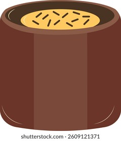 Chocolate Dessert Illustration with Cute Cartoon Design. Isolated Vector Icon.