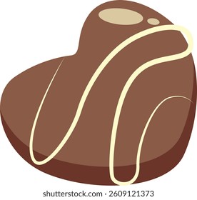 Chocolate Dessert Illustration with Cute Cartoon Design. Isolated Vector Icon.