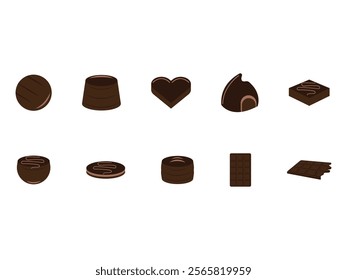 Chocolate Dessert Illustration Element Set