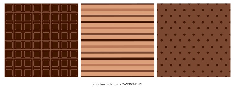 Chocolate Dessert Seamless Pattern Illustration with Melted Sweets and Cakes in Flat Cartoon Style