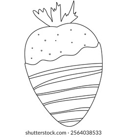 chocolate dessert, sweet food, line design, coloring book
