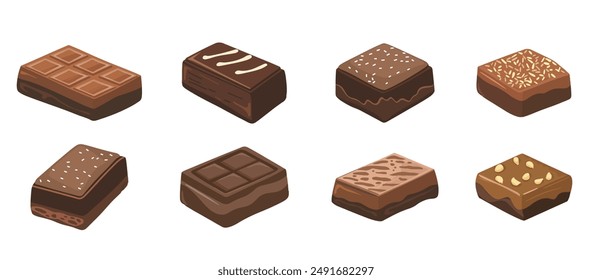 Chocolate Desserts Hand Drawn Collection: Isolated Hand Drawn Pieces of Chocolate Desserts Illustration for Confectionery Art and Design