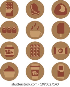 Chocolate desserts, illustration, on a white background.