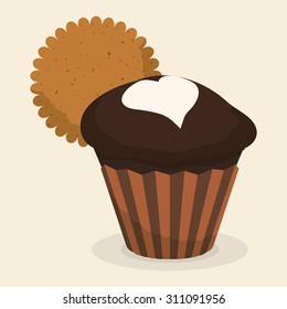 Chocolate digital design, vector illustration 10 eps graphic