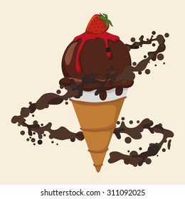 Chocolate digital design, vector illustration 10 eps graphic