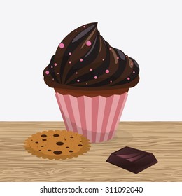 Chocolate digital design, vector illustration 10 eps graphic