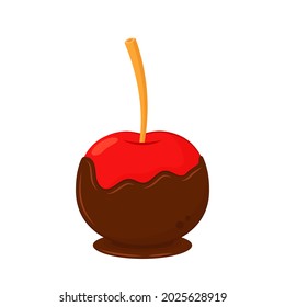 Chocolate dipped cherry vector. Dipped Cherries on white background.