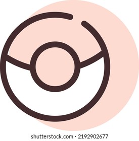 Chocolate dipped donut, illustration, vector on a white background.