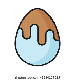 Chocolate dipped egg icon, cacao egg vector isolated on white background