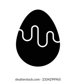 Chocolate dipped egg icon, cacao egg vector isolated on white background