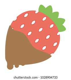 
Chocolate dipped strawberry flat icon

