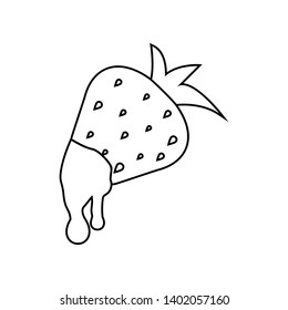 Chocolate dipped strawberry icon. Element of Love for mobile concept and web apps icon. Outline, thin line icon for website design and development, app development