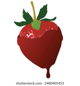 Chocolate Dipped Strawberry. This is a vector illustration of a chocolate covered strawberry