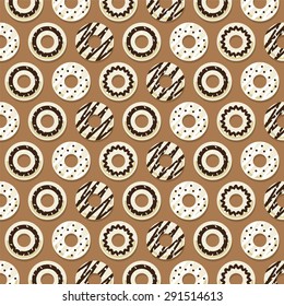 Chocolate Donut Background Vector Illustration