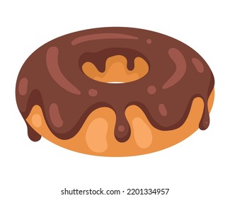 chocolate donut dessert icon isolated