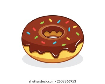 chocolate donut dessert vector illustration