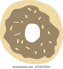 Schokolade Donut Flat Vektorgrafik