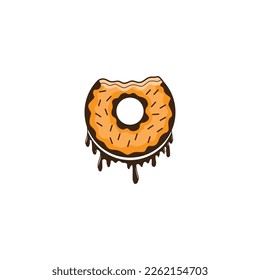 chocolate donut food logo design vector color illustration brochure