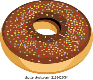 Chocolate Donut Food Vector Illustration