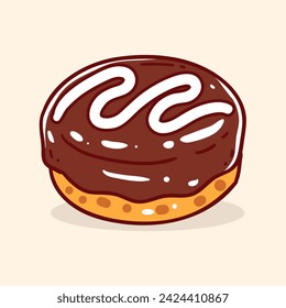 Chocolate donut hand-drawn element vector illustration