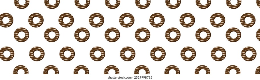 chocolate donut with icing pattern