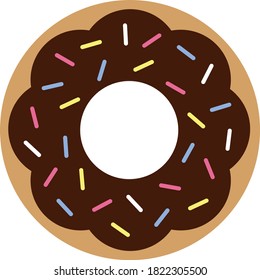 Chocolate donut with icing and sprinkles