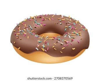 Icono de donut de chocolate Ilustración de render 3d 