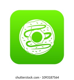 Chocolate donut icon digital green for any design isolated on white vector illustration