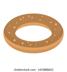 Chocolate donut icon. Isometric of chocolate donut vector icon for web design isolated on white background