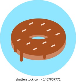 Chocolate donut icon for mobile app or website