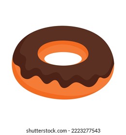 chocolate donut icon on white background