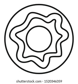 Chocolate donut icon. Outline chocolate donut vector icon for web design isolated on white background