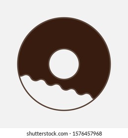 Chocolate Donut icon. Vector concept illustration for design