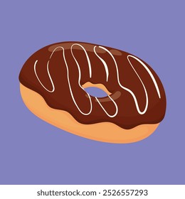 Ícone de rosca de chocolate vetor. vetor de rosca. ilustração de rosca gostosa