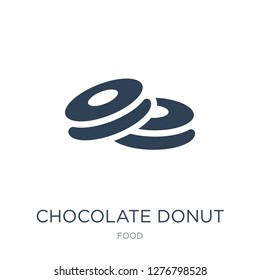 chocolate donut icon vector on white background, chocolate donut trendy filled icons from Food collection, chocolate donut vector illustration