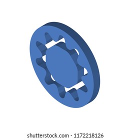 Chocolate donut isometric left top view 3D icon