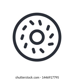 chocolate donut line icon, vector illustration isolated on white background