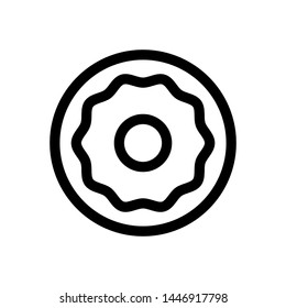 chocolate donut line icon, vector illustration isolated on white background