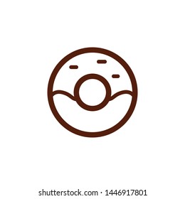 chocolate donut line icon, vector illustration isolated on white background