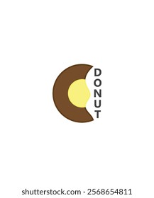 Chocolate Donut Logo, Donut Logo Template Design, Bakery Logo, Sweet Shop Logo, Vector Illustration