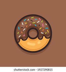 Chocolate donut meses in vector illustration. Usable for merchandise prints, banners, or advertisements.