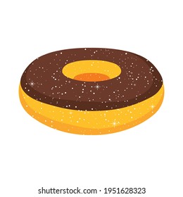 chocolate donut on white background