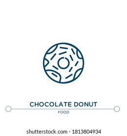 chocolate donut outline vector icon. simple element illustration. chocolate donut outline icon from editable food concept. can be used for web and mobile
