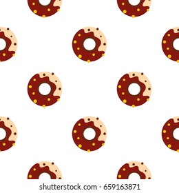 Chocolate donut pattern seamless for any design vector illustration