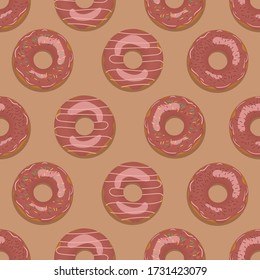 chocolate donut seamless pattern background design. 