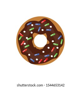 chocolate donut with sprincles vector image