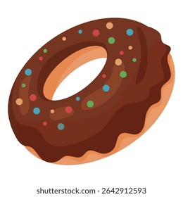 Rosca de chocolate com granulado. Ilustração vetorial