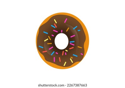 donut de chocolate alto vector