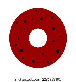 chocolate donut with topping isolate white