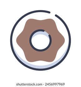 Schokolade Donut Vektorgrafik Symbol Illustration
